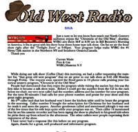 Old West Radio - Station Testimonials